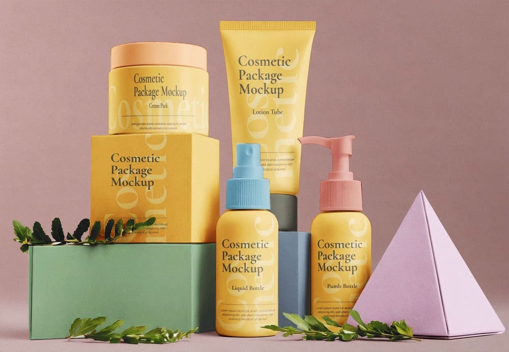 cosmetic mockup set after