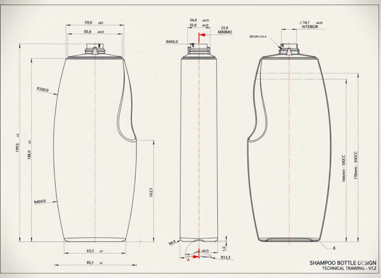 product design shampoo hair conditioner modeling dieline
