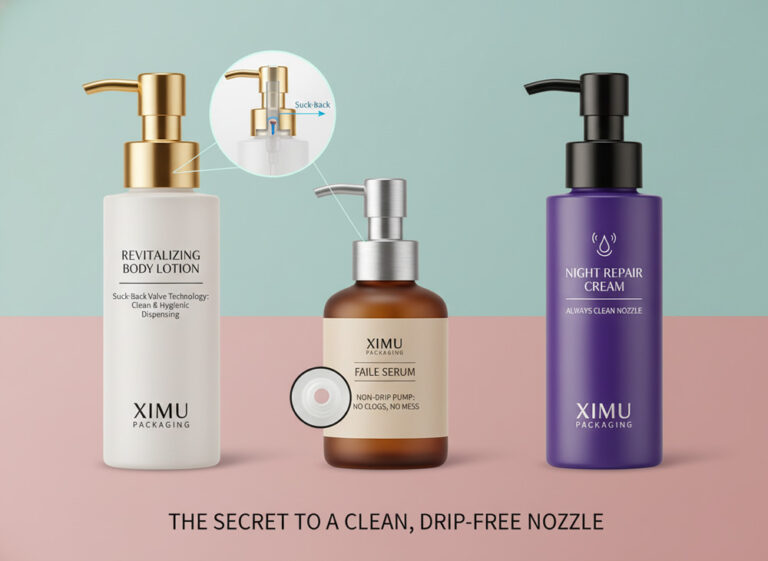 clean drip free nozzle lotion bottles