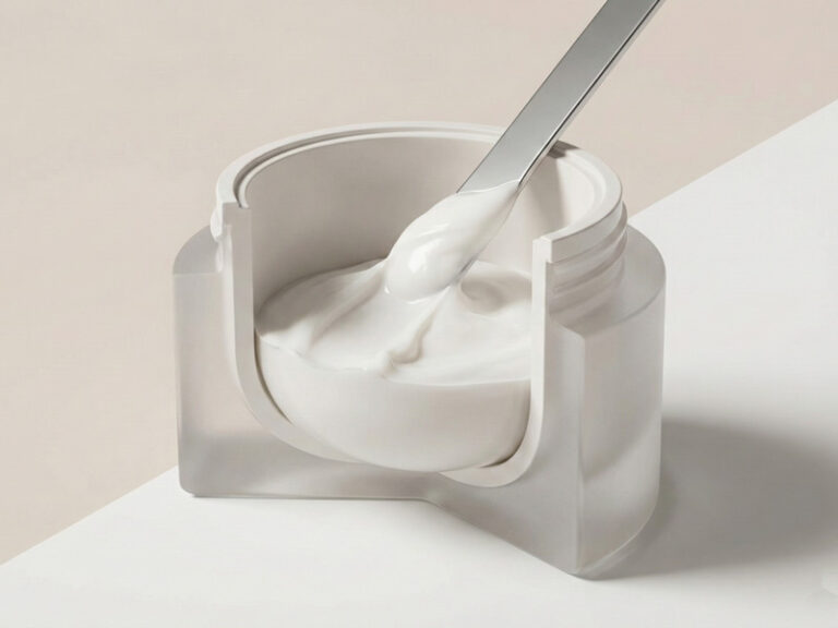 cross section cream jar rounded internal base